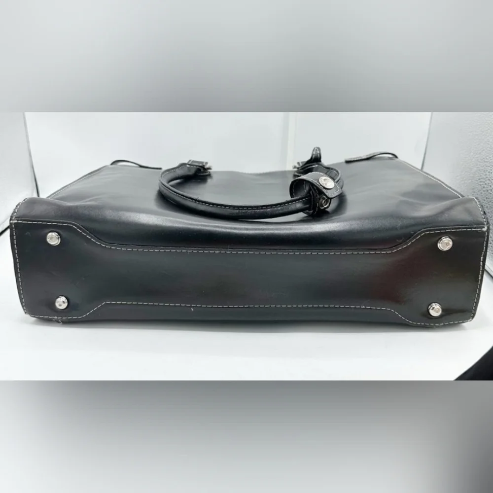 McKlein Premium Leather Briefcase Black/ Silver Business Career OFFICE New! Lrg